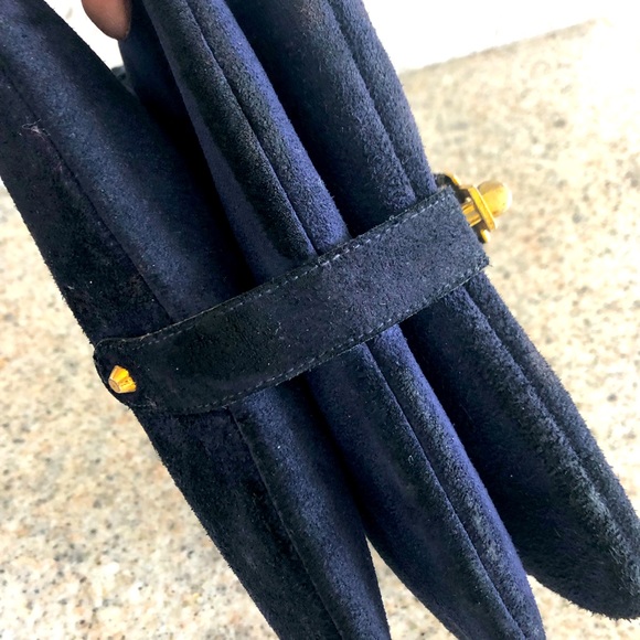 VINTAGE LUCA LUCA Blue Suede Purse - Picture 10 of 10